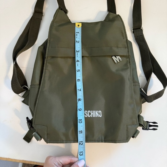 Moschino Olive Army Green Nylon Canvas Mini Backpack Purse Bag - Picture 11 of 11